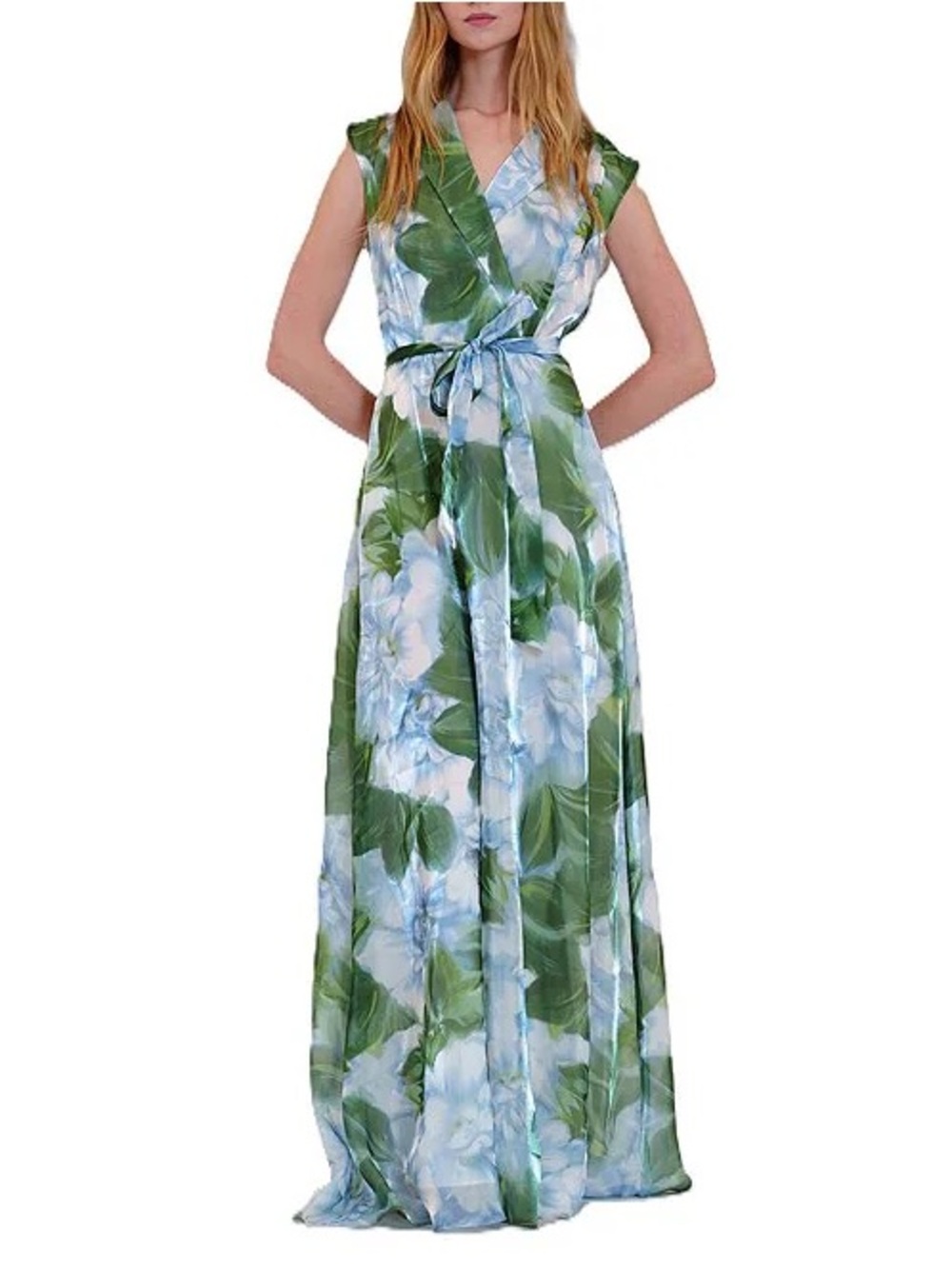 NWT- Julia Jordan - Printed Cap Sleeve Floral Organza Dress